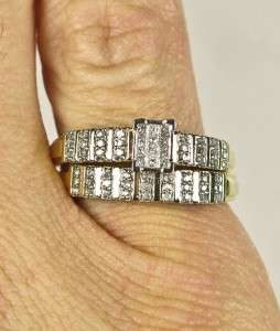 Designer .50ctw Genuine H SI Diamond Engagement Wedding Set Sterling 