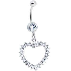  Crystalline Gem Heart Line Belly Ring: Body Candy: Jewelry