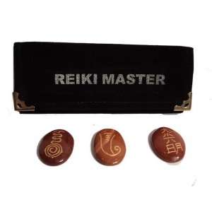 Reiki Master Red Jasper Engraved Reiki Healing Stones  