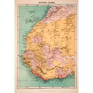  1893 Lithograph Western Sahara Africa Marocco Guinea 
