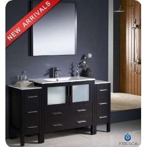  Fresca Torino 60 Modern Bathroom Vanity w/ Two Side Cabinets 