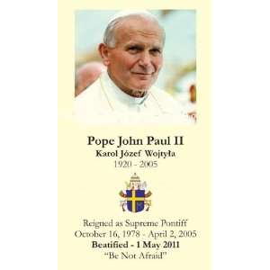   Edition Commemorative John Paul Ii Beatification Prayer Card Jewelry