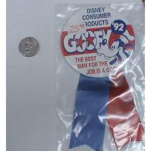  BB2 1992 DISNEY CONSUMER PRODUCTS GOOFY VINTAGE BUTTON 