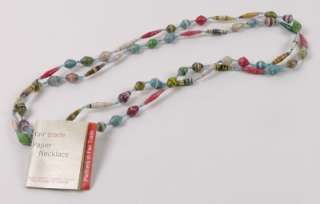 Fair Trade Glossy Paper (Recycled) Necklace, Handmade in Kenya, 56 