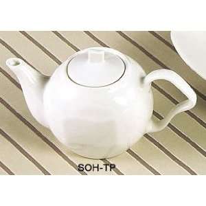 Soho Pattern Bone White 15 Oz. Tea Pot:  Kitchen & Dining