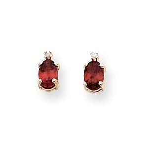  14k Diamond and Garnet Diamond Earrings   JewelryWeb 