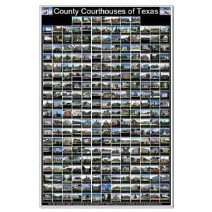  County Courthouses of Texas Large Black Poster 