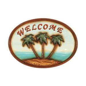  Welcome sign palm tree beach theme