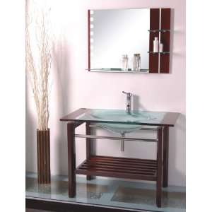 Bathroom Glass Vanity Set,Mop Sink,Mirror Set:  Home 
