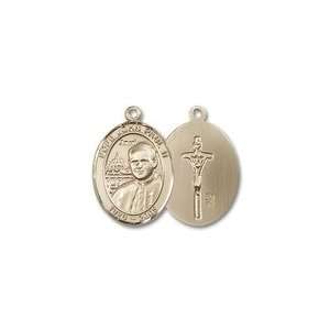  Pope John Paul II Medium 14kt Gold Rosary Center Jewelry