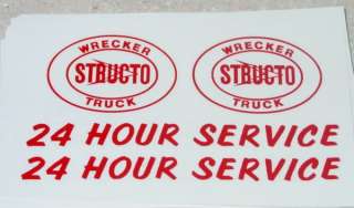 Structo Wrecker w/24 Hour Towing Decal Set  