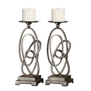   , contemporary curved metal candle holders, set of 2: Home & Kitchen