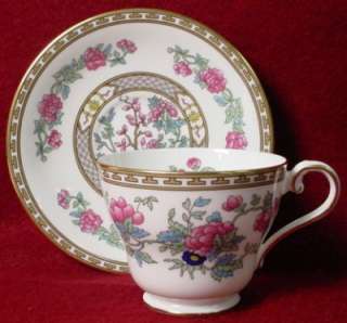 AYNSLEY china INDIAN TREE gold smooth CUP & SAUCER Set  