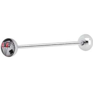  Logo Poker Industrial Barbell 40mm Jewelry