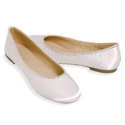 ESNY Totes Isotoner Satin Ballerina Bridal Shoes w/ Rhinestones  