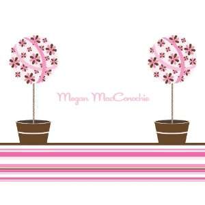  Floral Topiaries Pink & Chocolate Thank You Cards 