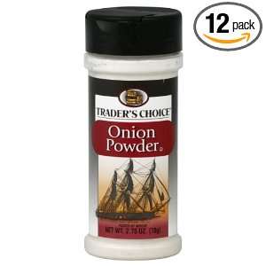 Traders Choice Onion Powder, 2.75 Ounce Plastic Jars (Pack of 12)