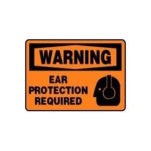 WARNING EAR PROTECTION REQUIRED (W/GRAPHIC) 10 x 14 Adhesive Vinyl 