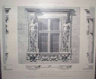 1881 César Daly BACHELIER ORNATE 1547 WINDOW SCULPTURE  
