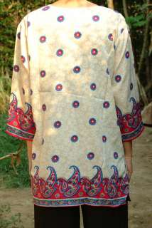Women Clothing Tunic Top Boho Bohemian Gypsy Oriental Style Comfry 