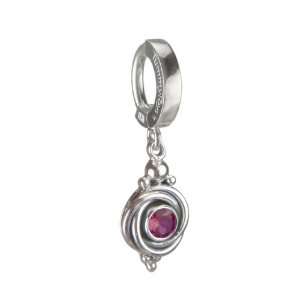  BELLY RING GARNET & SILVER KNOT. Easy snap in TummyToys Belly Button 