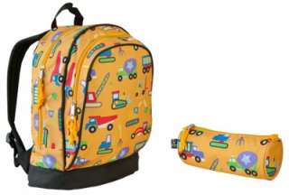 Wildkin School Backpack Book Bag Pencil Case Set Boys Olive Kids 
