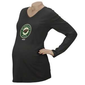 Minnesota Wild Womens Logo Premier Too Maternity Long Sleeve T Shirt 
