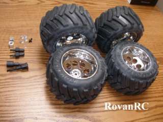   Tires on chrome rims with adapters fits HPI Baja 5B 5T KM !  