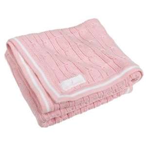  Nautica Baby Cable Knit Blanket, Pink Baby