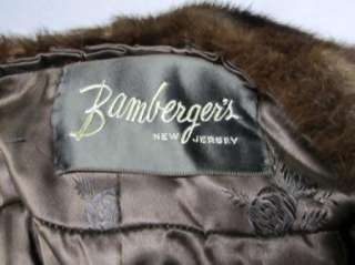 VINTAGE Bambergers Brown Fur Wrap Capelet Stole Coat  