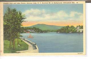 Prescott Park Lake Flower Saranac Lake NY postcard!  