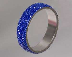 Royal Blue/Cobalt Bangle Bracelet w/swarovski crystals  