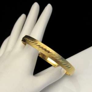 MONET Vintage Bangle Bracelet SMALL Matte Goldtone Etched Beautiful 