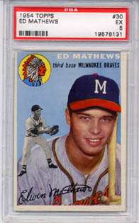 1954 Topps Ed Eddie Mathews #30 PSA 5 Milwaukee Braves Atlanta HOF 