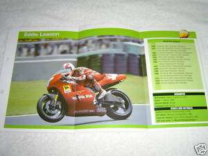 EDDIE LAWSON Motorcycle Racing PICTURE BOOKLET SHEET  