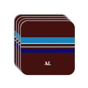 Personal Name Gift   AL Set of 4 Mini Mousepad Coasters (blue design 