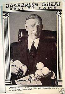 Connie Mack Baseball Great Hall Of Fame Exhibit Card  