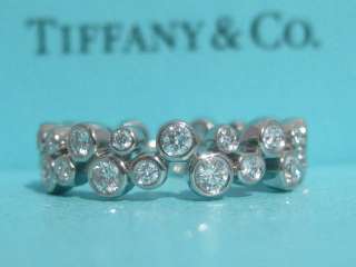 TIFFANY & CO. BUBBLES PLATINUM PT950 DIAMOND BAND RING SIZE 7.5  