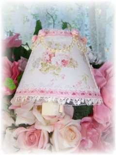 NEW~ Sweet Pink Roses Chic Mary Rose Fab NIGHT LIGHT Pink Roses Lace 
