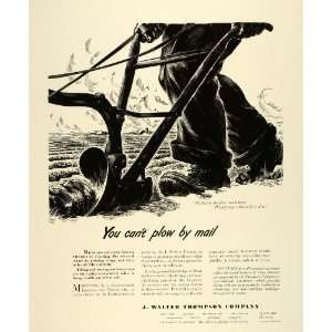  1941 Ad J Walter Thompson Co Advertising Marketing Plowing 