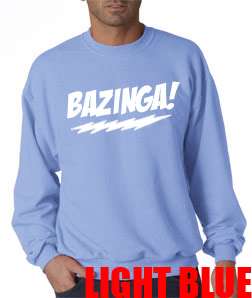 New BAZINGA The Big Bang Theory Crew Neck Sweat Shirt Sheldon Cooper 