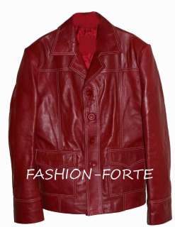 Fight Club Red Vinatge Coat Leather jacket   Brad Pitt  