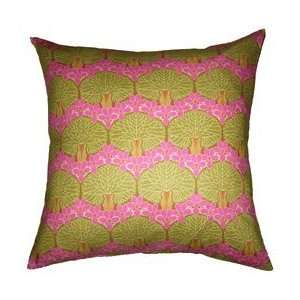  Nouveau Trees Pink Green Floral Accent Pillow (Insert Sold 