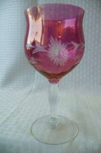 Franciscan DESERT ROSE USA Goblets Red Glass  