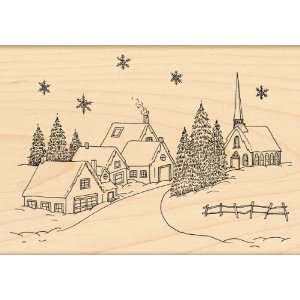  Black Rubber Stamp 3.5X5 Village Christmas: Arts, Crafts & Sewing