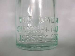 Old Omega Oil ITS GREEN Chemical Co. Bottle Jersey City  