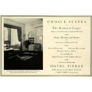  1932 Ad Hotel Pierre Lodging New York Suite Living Room 