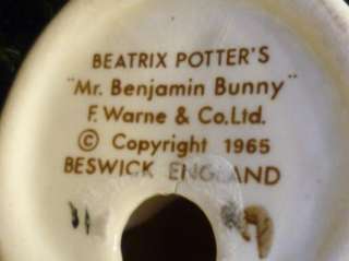 Beatrix Potter Mr.Benjamin Bunny Beswick Figure BP 3b Dark Maroon 