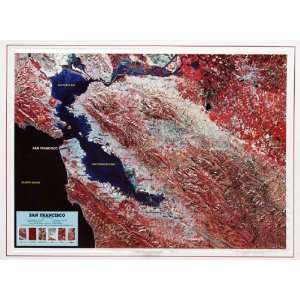   SATELLITE Raised Relief Map with Black Plastic Frame: Office Products