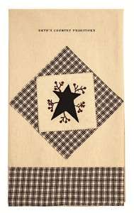 COUNTRY PRIMITIVE STAR N BERRIES DISH TOWEL IHF HOME  